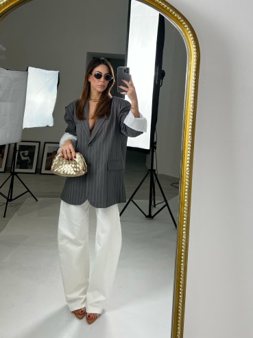 Blazer gessato grigio