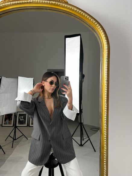 Blazer gessato grigio