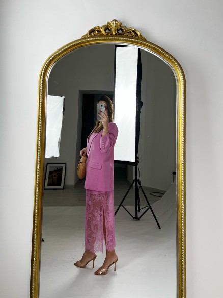 Gonna Matilde pizzo rosa