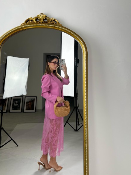 Gonna Matilde pizzo rosa