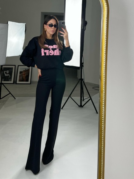 Felpa mon chéri nera