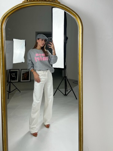 Felpa mon chéri grigia