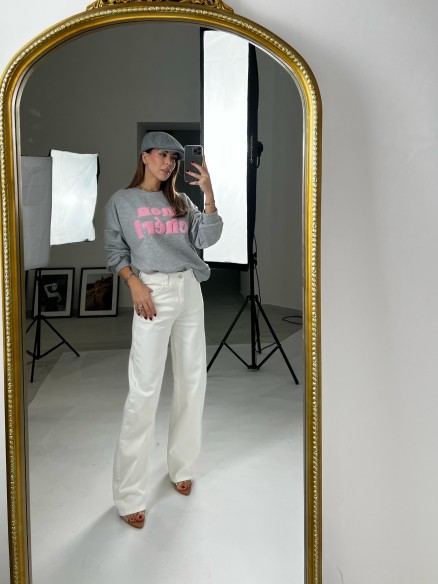 Felpa mon chéri grigia