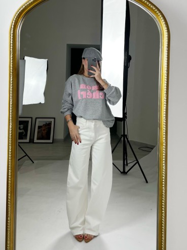 Felpa mon chéri grigia