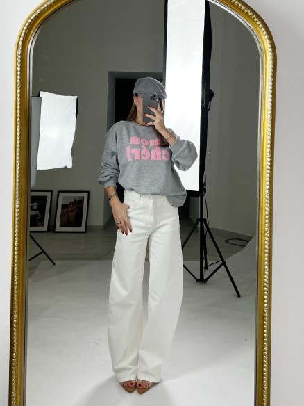 Felpa mon chéri grigia