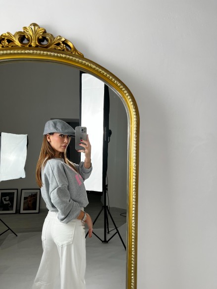 Felpa mon chéri grigia