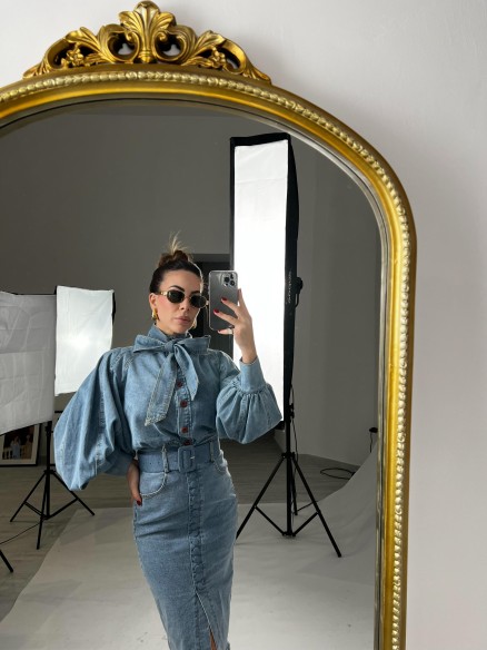 Gonna longuette denim