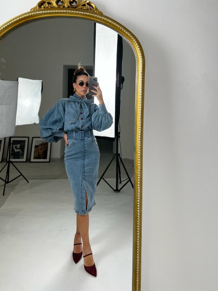 Gonna longuette denim