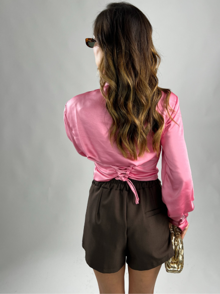 Camicia Zoe satin fragola