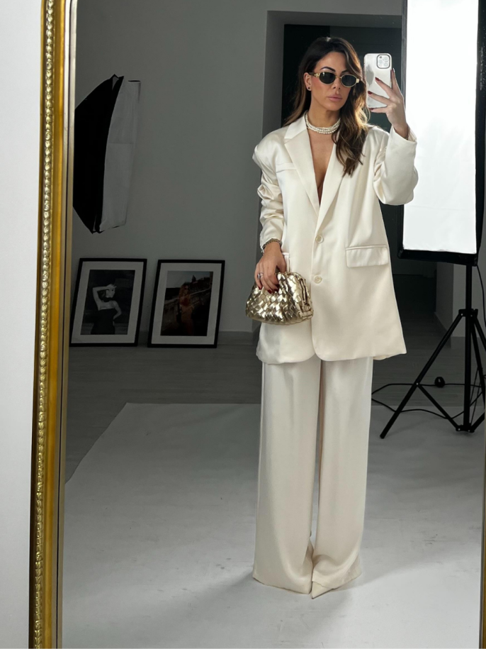 Tailleur Christel satin crema