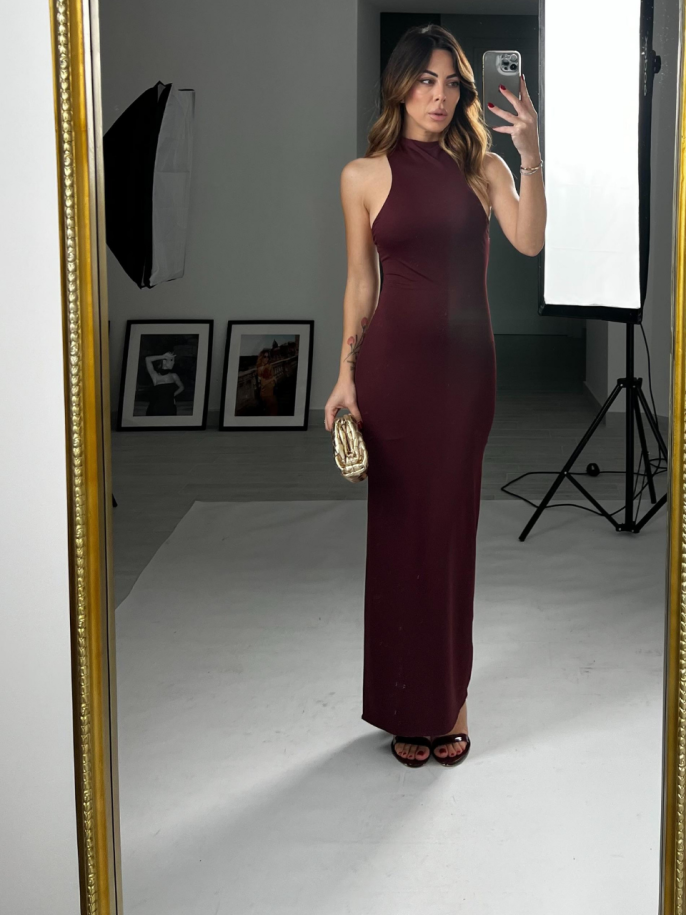 Midi Dress penny bordeaux