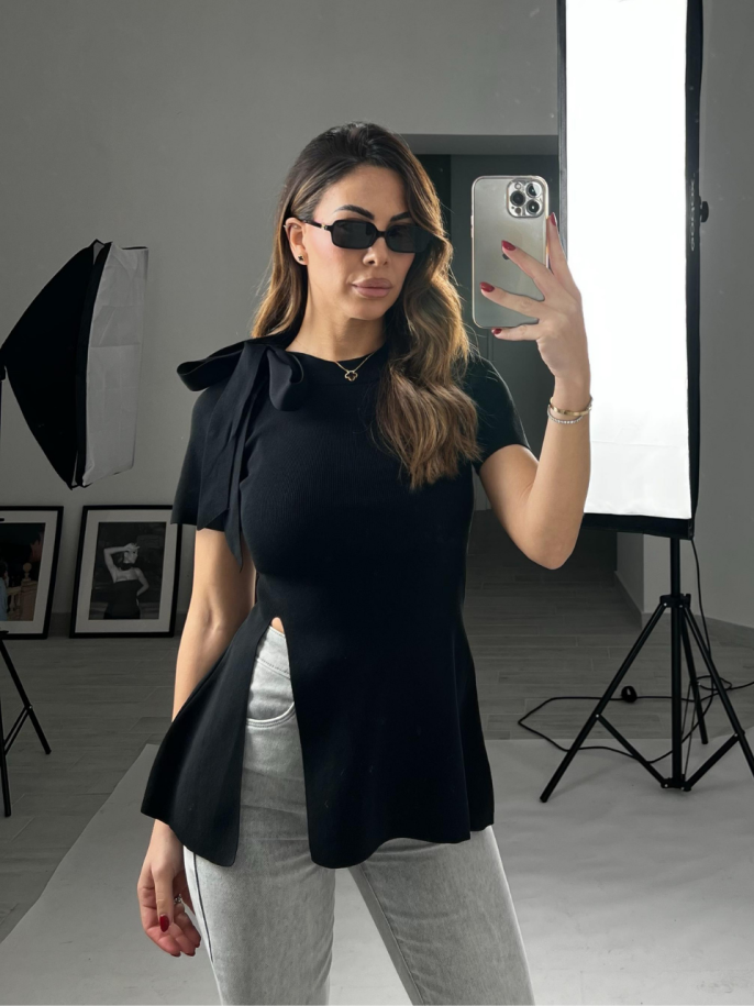 Maglia Grace avvitata nera