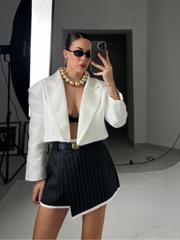 Blazer Céline Crop Bianco