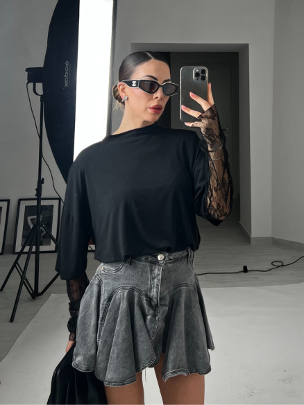Skirt Isla denim grigia Skirt Isla denim grigia