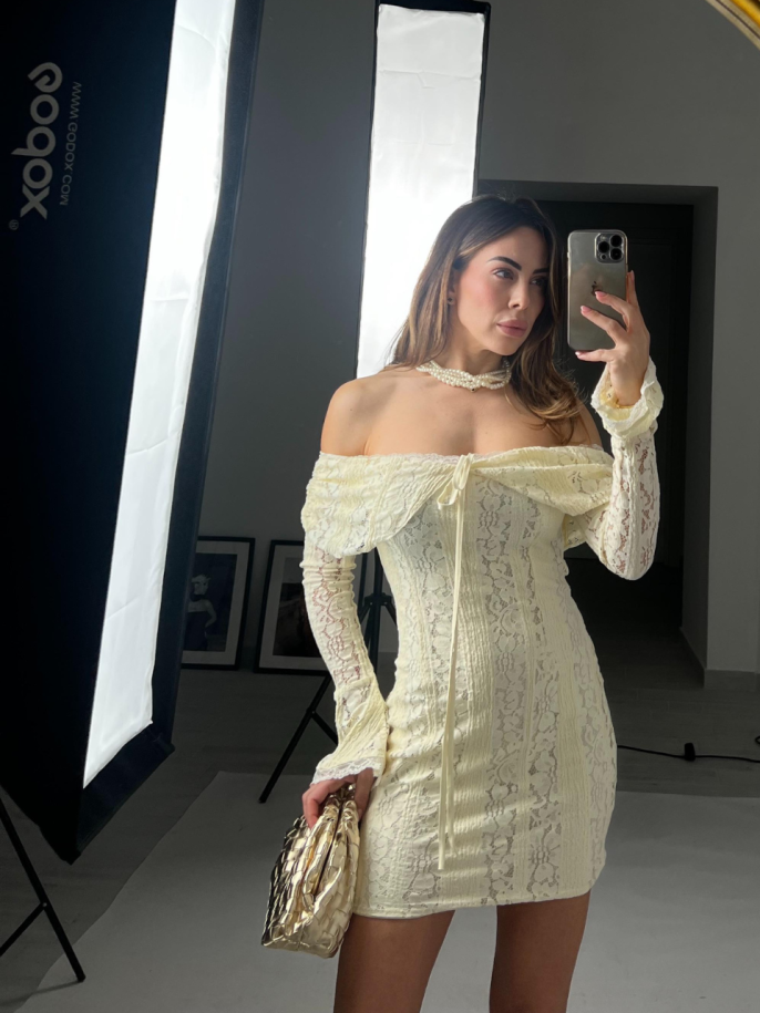 Mini Dress Flora in pizzo