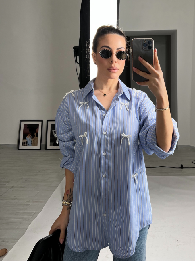 Camicia Perla cielo