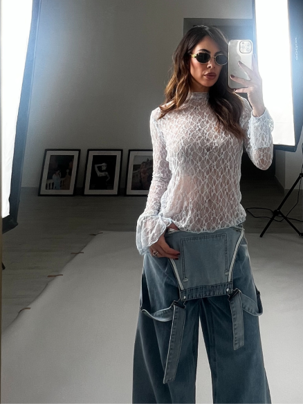 Maglia Wendy pizzo cielo