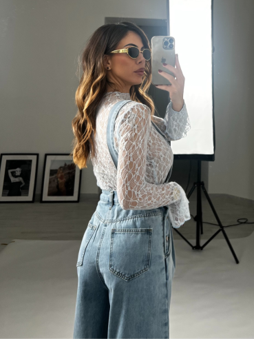 Maglia Wendy pizzo cielo