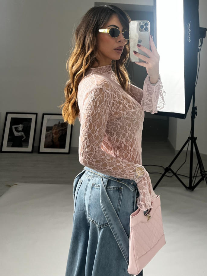 Maglia Wendy pizzo rosa 2