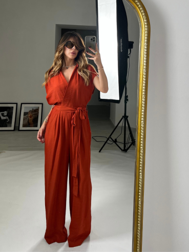Jumpsuit Silvia mattone fusciacca