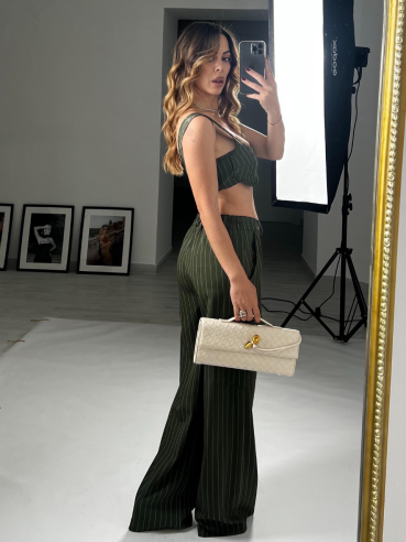 Set Sonia gessato verde