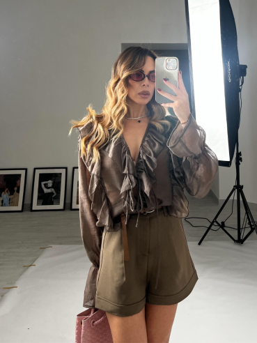 Camicia Ester rouches fango