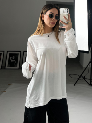 T-shirt Sissi manica lunga bianca