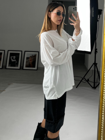 T-shirt Sissi manica lunga bianca