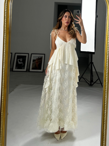 Dress Lola pizzo beige