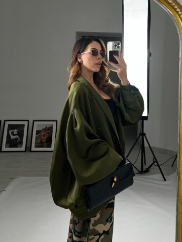 Bomber satin Ninfea verde