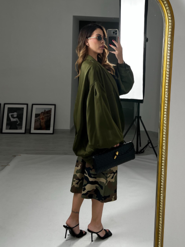Bomber satin Ninfea verde