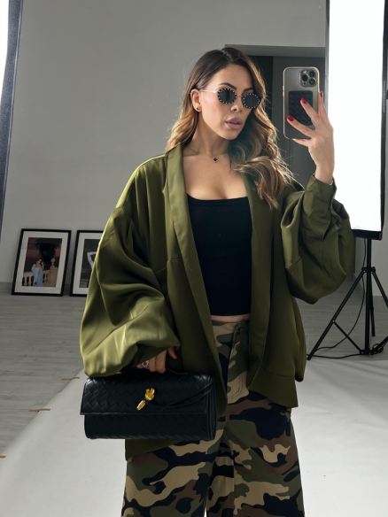 Bomber satin Ninfea verde Bomber satin Ninfea verde