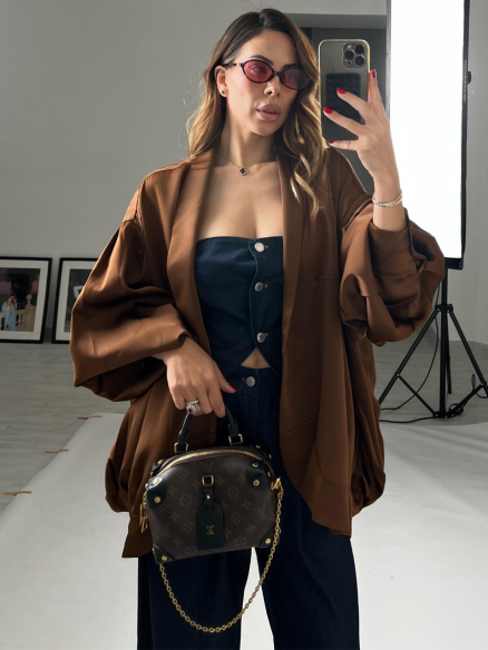 Bomber satin Ninfea choco