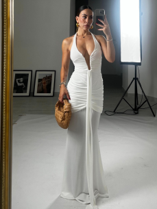 Maxi Dress Nefertiti  bianco