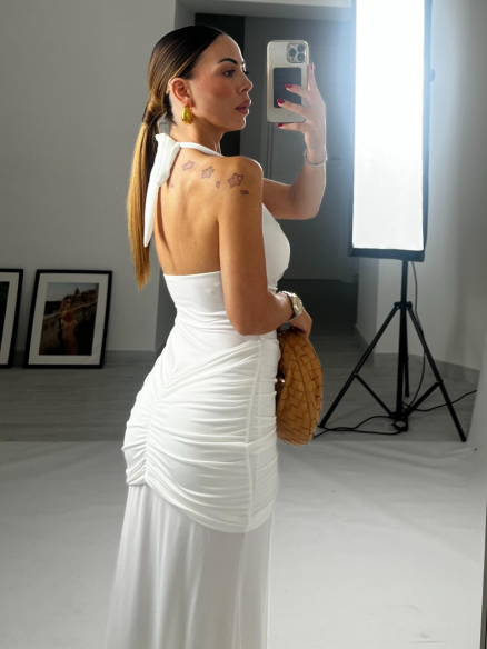 Maxi Dress Nefertiti  bianco Maxi Dress Nefertiti  bianco