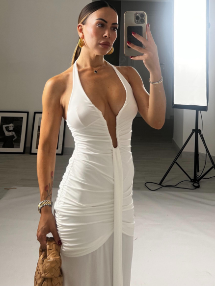 Maxi Dress Nefertiti  bianco Maxi Dress Nefertiti  bianco