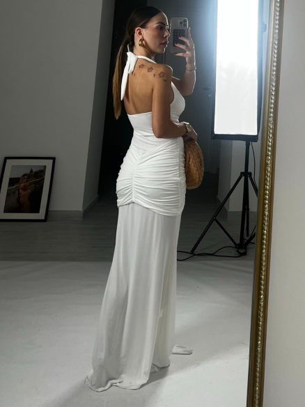 Maxi Dress Nefertiti  bianco Maxi Dress Nefertiti  bianco