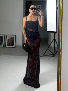 Maxi Dress velato cherry