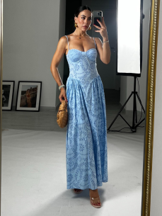 Midi Dress Aria celeste 2