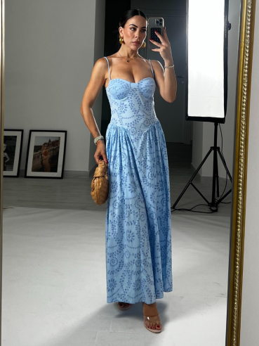 Midi Dress Aria celeste