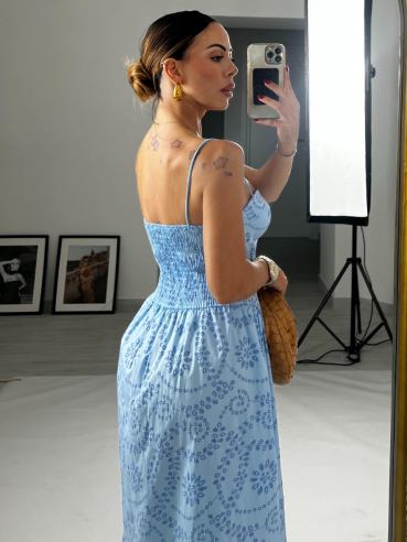 Midi Dress Aria celeste