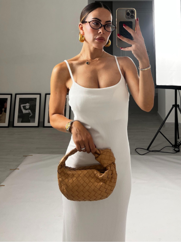 Midi Dress costine Alina bianco