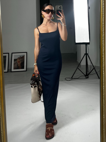 Midi Dress costine Alina blu