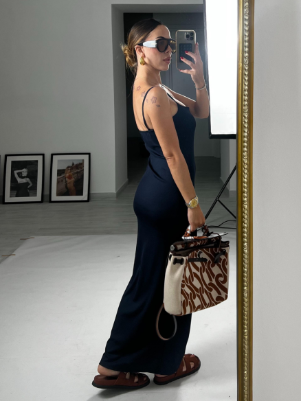 Midi Dress costine Alina blu Midi Dress costine Alina blu