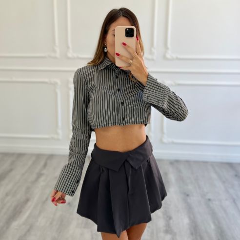 Camicia Crop righe