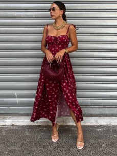 Midi Dress Praya rose bordeaux