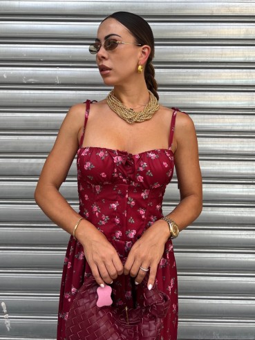 Midi Dress Praya rose bordeaux