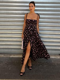 Midi Dress Praya rose nero