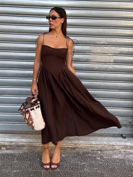 Midi Dress Lucy choco Midi Dress Lucy choco