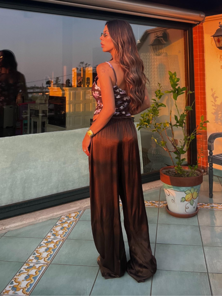 Pantalone satin Choco